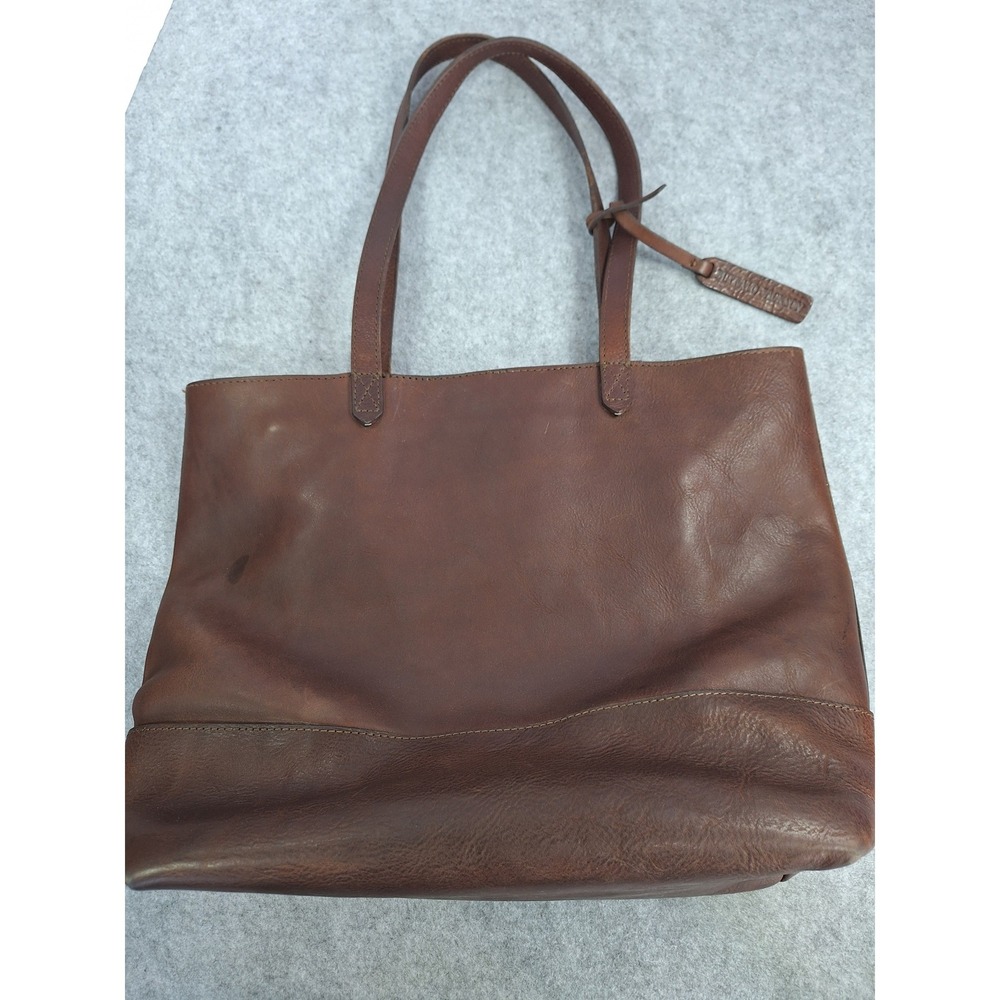 Buffalo‎ Jackson Brown Leather Tote Bag Shoulder Bag Full Grain Minimalist - Picture 2 of 16